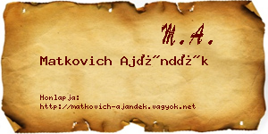 Matkovich Ajándék névjegykártya